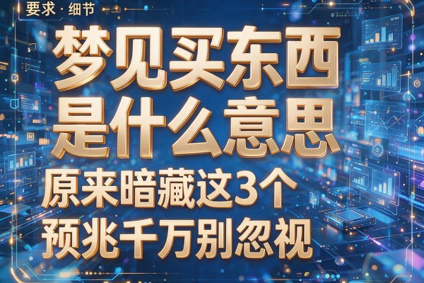 梦见买东西是什么意思原来暗藏这3个预兆千万别忽视