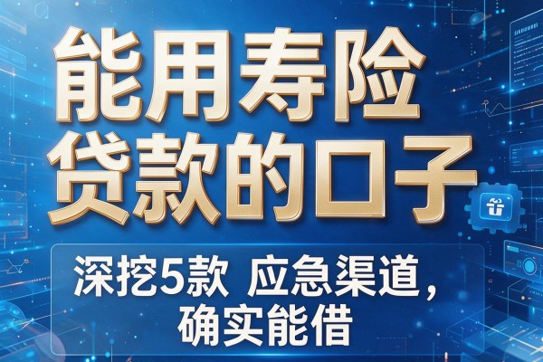 能用寿险贷款的口子,深挖5款应急渠道确实能借