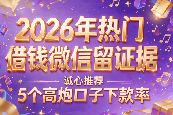 2026年热门借钱微信留证据,诚心推荐5个高炮口子下款率