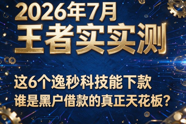 2026年7月王者实测：这6个"逸秒科技能下款"谁是黑户借款的真正天花板？