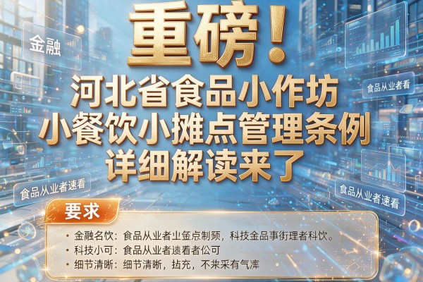 重磅!河北省食品小作坊小餐饮小摊点管理条例详细解读来了,食品从业者速看
