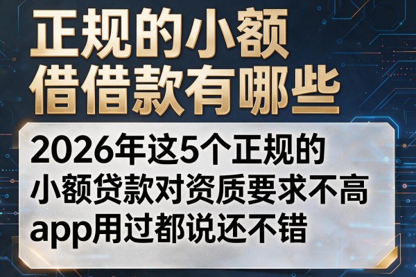 正规的小额借款有哪些，2026年这5个正规的小额贷款对资质要求不高app用过都说还不错