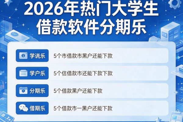 2026年热门大学生借款软件分期乐，对比5个黑户还能下款的