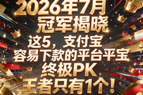 2026年7月冠军揭晓:这5个"支付宝容易下款的平台"终极PK,王者只有1个!
