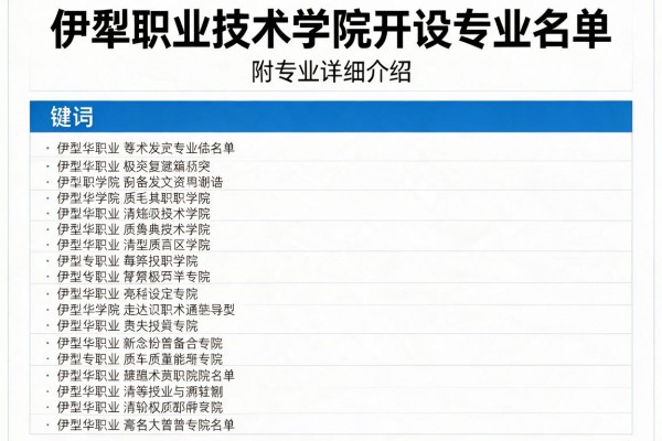 伊犁职业技术学院开设专业名单 附专业详细介绍
