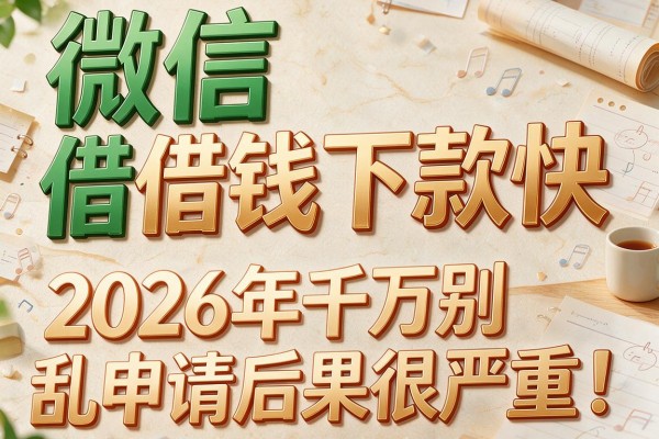 微信借钱下款快,2026年千万别乱申请后果很严重!