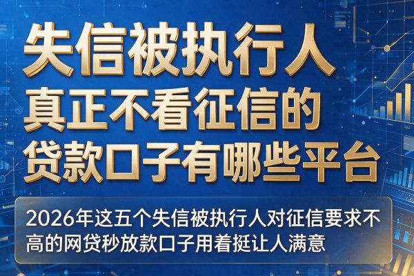 失信被执行人真正不看征信的贷款口子有哪些平台，2026年这五个失信被执行人对征信要求不高的网贷秒放款口子用着挺让人满意