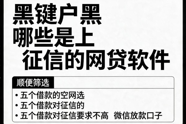 黑白户哪些是上征信的网贷软件，顺便筛选五个借款对征信要求不高微信放款口子