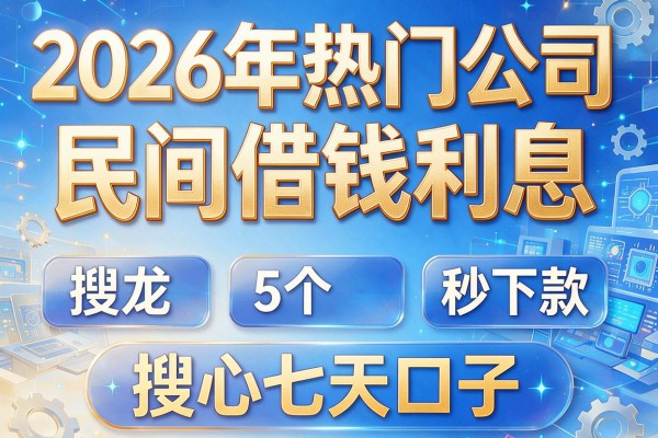 2026年热门公司民间借钱利息,搜罗5个秒下款的七天口子