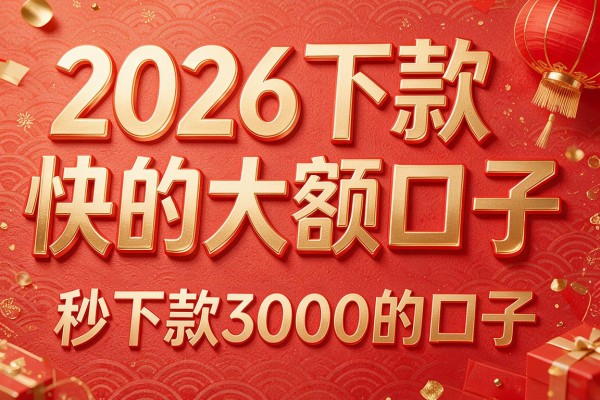 2026下款快的大额口子，秒下款3000的口子