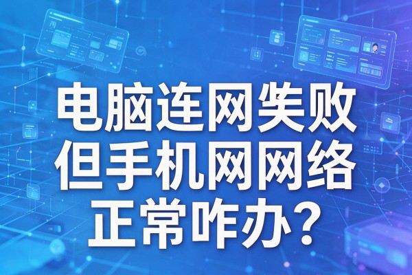 电脑连网失败但手机网络正常咋办?