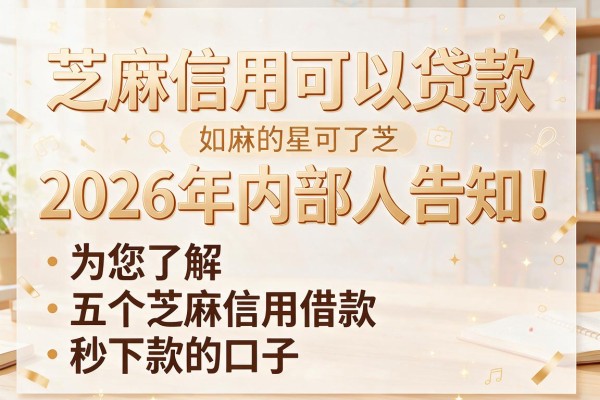 芝麻信用可以贷款2026年内部人告知!为您了解五个芝麻信用借款秒下款的口子