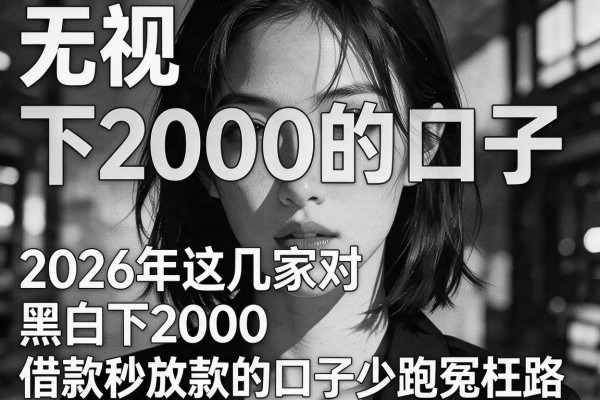 无视黑白下2000的口子,2026年这几家对黑白下2000借款秒放款的口子少跑冤枉路