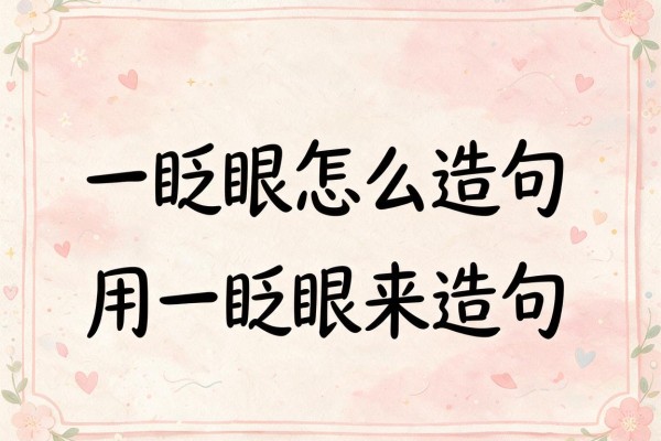 一眨眼怎么造句-用一眨眼来造句
