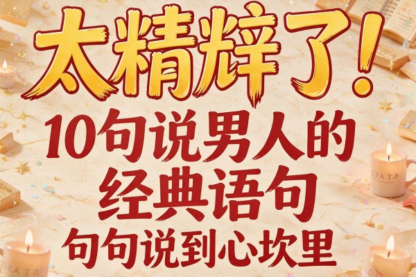 太精辟了!10句说男人的经典语句,句句说到心坎里