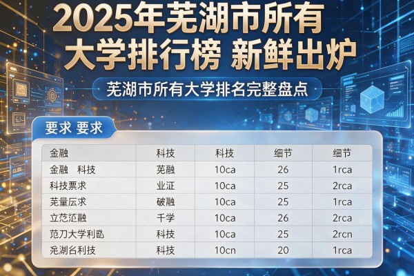2025年芜湖市所有大学排行榜新鲜出炉 芜湖市所有大学排名完整盘点