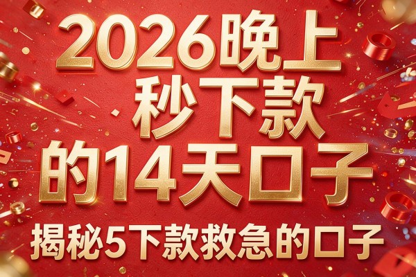 2026晚上秒下款的14天口子，揭秘5个下款救急的口子