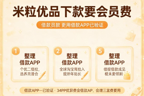 米粒优品下款要会员费,整理5款借款APP已验证