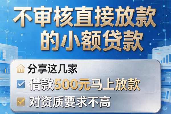 不审核直接放款的小额贷款,分享这几家借款500元马上放款 对资质要求不高 的平台