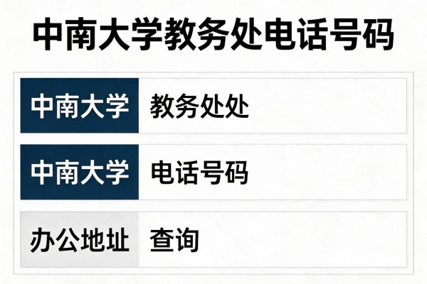 中南大学教务处电话号码及办公地址查询