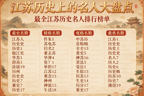 江苏历史上的名人大盘点,最全江苏历史名人排行榜单