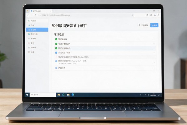 笔记本电脑如何取消安装某个软件