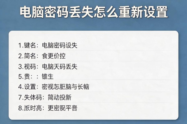 电脑密码丢失怎么重新设置