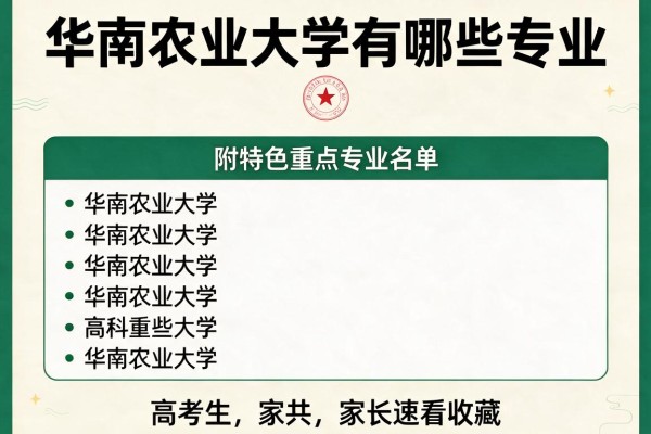 华南农业大学有哪些专业 附特色重点专业名单 高考生和家长速看收藏