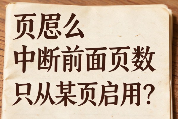 页眉怎么中断前面页数只从某页启用?