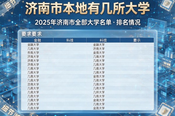 济南市本地有几所大学,2025年济南市全部大学名单及排名情况