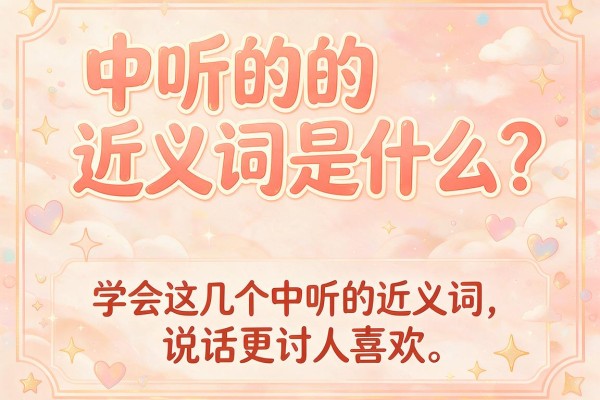 中听的近义词是什么?学会这几个中听的近义词,说话更讨人喜欢