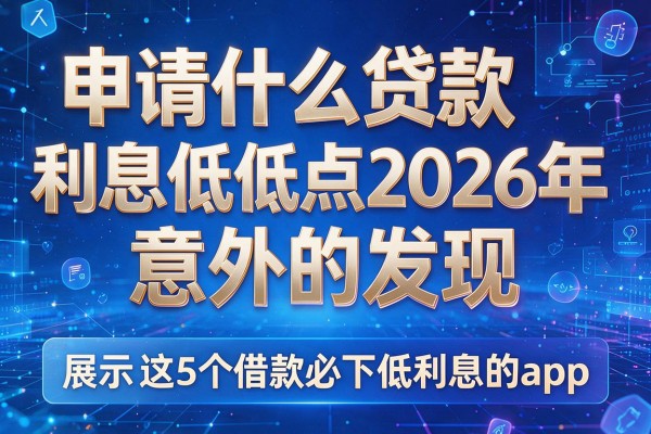 申请什么贷款利息低低点2026年意外的发现,展示这5个借款必下低利息的app