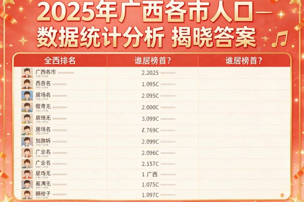广西各市人口数量排名谁居榜首?2025年广西各市人口数据统计分析揭晓答案