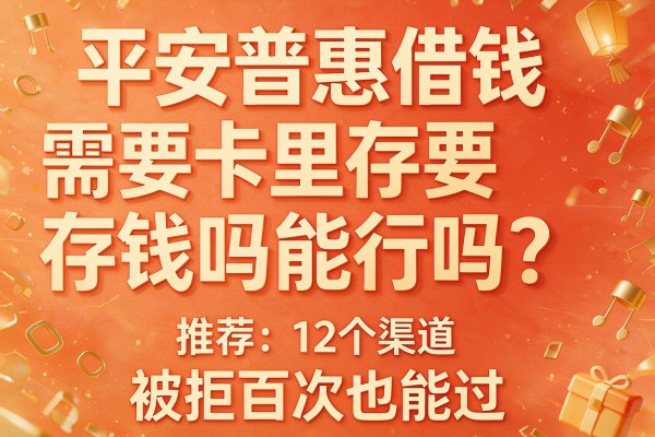 平安普惠借钱需要卡里存钱吗能行吗?推荐12个渠道,被拒百次也能过