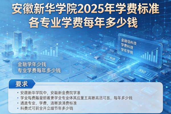 安徽新华学院2025年学费标准各专业学费每年多少钱
