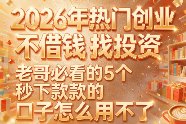 2026年热门创业不借钱找投资,老哥必看的5个秒下款的口子怎么用不了