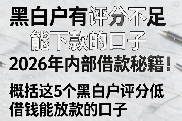 黑白户有评分不足能下款的口子2026年内部借款秘籍!概括这5个黑白户评分低借钱能放款的口子