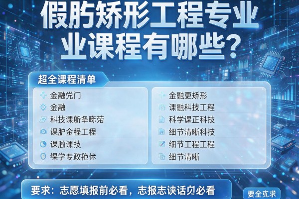 假肢矫形工程专业课程有哪些?这份超全课程清单,志愿填报前必看