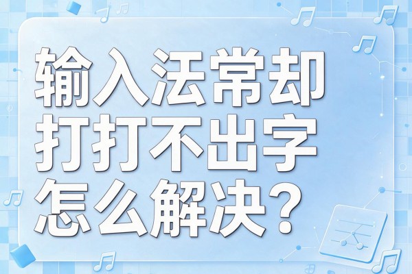 输入法正常却打不出字怎么解决?