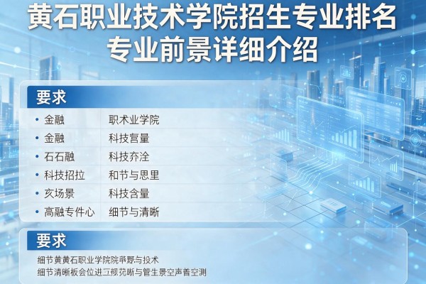黄石职业技术学院招生专业排名及专业前景详细介绍