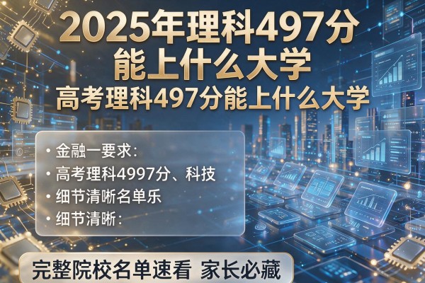 2025年理科497分能上什么大学 高考理科497分能上什么大学 完整院校名单速看 家长必藏