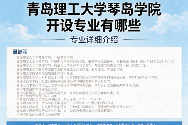 青岛理工大学琴岛学院开设专业有哪些及专业详细介绍