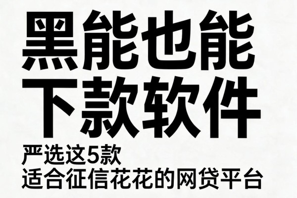 黑白也能下款软件,严选这5款适合征信花的网贷平台