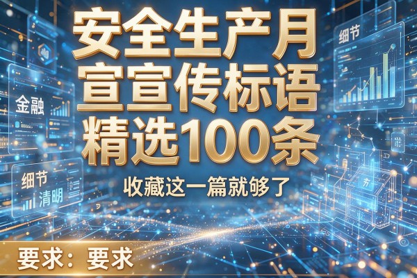 安全生产月条幅宣传标语精选100条收藏这一篇就够了