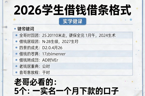 2026学生借钱借条格式,老哥必看的5个实名一个月下款的口子