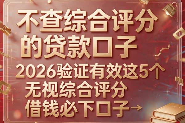 不查综合评分的贷款口子，2026验证有效这5个无视综合评分借钱必下口子