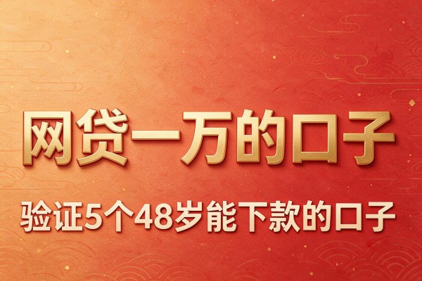 网贷一万的口子,验证5个48岁能下款的口子