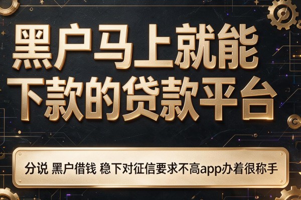 黑户马上就能下款的贷款平台,分说这几家黑户借钱稳下对征信要求不高app办着很称手