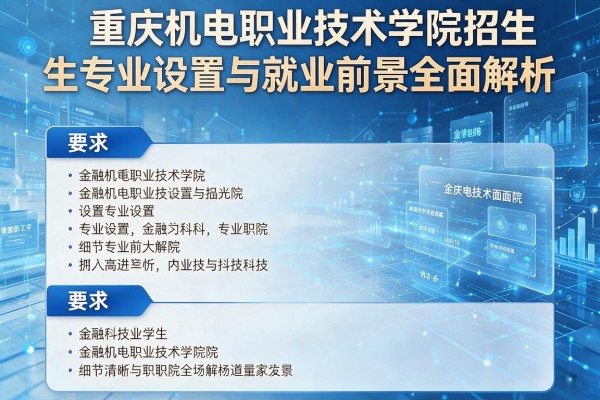 重庆机电职业技术学院招生专业设置与就业前景全面解析