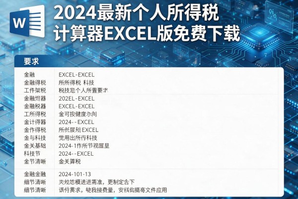 2024最新个人所得税计算器EXCEL版免费下载